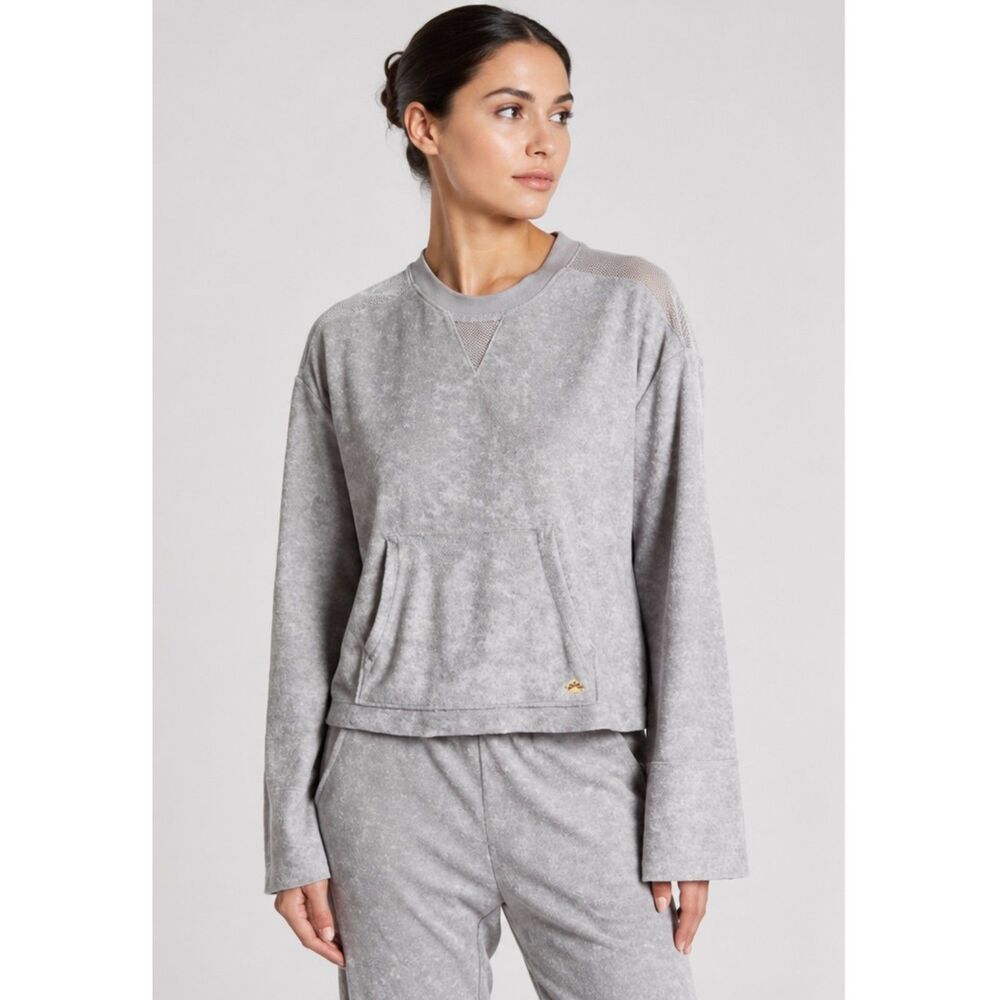 C&C California Mesh Back Crew Top Grey L